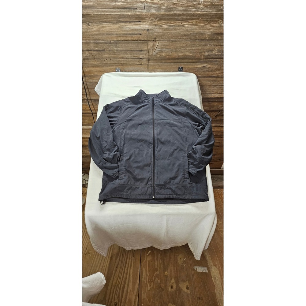 St Johns Bay Mens Charcoal Gray Full Zip Fleece Lined Jacket 2XL Tall